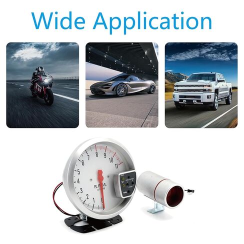 5 Inch Universal l Tachometer RPM for Cars – High-Precision RPM Gauge with 7-Color LED Backlight, 12V Programmable Shift Light – Easy Install for Racing & Daily Driving in Kuwait