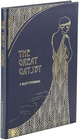 The Great Gatsby - Graphic Image Leather Bound Book Navy - Fine Collectible Edition - Made in USA in Saudi Arabia