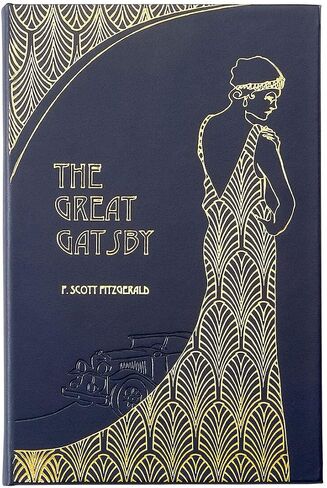 The Great Gatsby - Graphic Image Leather Bound Book Navy - Fine Collectible Edition - Made in USA in Saudi Arabia