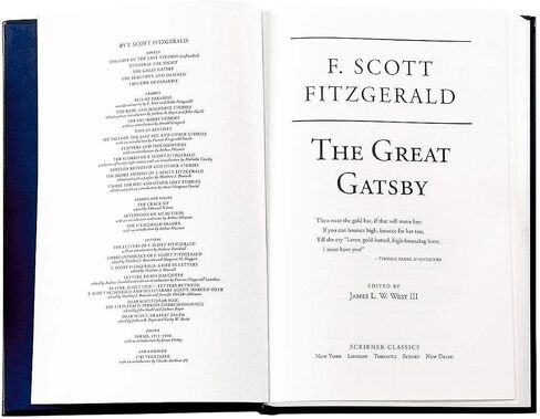 The Great Gatsby - Graphic Image Leather Bound Book Navy - Fine Collectible Edition - Made in USA in Saudi Arabia
