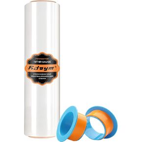 لفافة تغليف قابلة للانكماش مقاس 18 بوصة × 1500 بوصة - غلاف بلاستيكي صناعي للحركة، مقاس 80 للخدمة الشاقة، 600% امتداد للتعبئة والمنصات والشحن وحماية الأثاث - 4 لفات in Kuwait