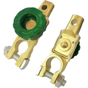 قطعتان من مفاتيح فصل طاقة السيارة، مفتاح طرفي سريع الفصل لحماية كابل الطاقة، حماية من القطع النحاسي شديد التحمل ضد الصدأ، عالمي لمعظم شاحنات السيارات (أخضر) in Kuwait