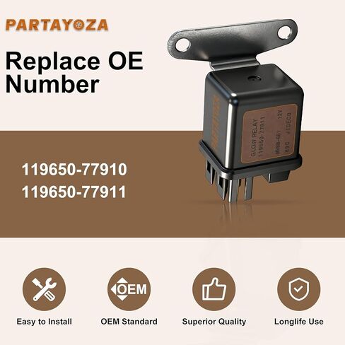 مرحل قابس توهج التسخين 12 فولت 119650-77911 119650-77910 لـ Yanmar NGK G71SU يناسب John Deere & Cub Cadet، يستبدل JIDECO 91008V MR8B-661 in Kuwait
