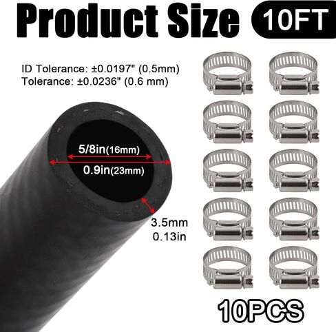 3/4inch Heater Hose Kit, 10ft/3m Premium Car Heater Rubber Hose with Matching Clamps Coolant Radiator Tube for Automotive Diesel Water Antifreeze & Stream Transportation in Saudi Arabia