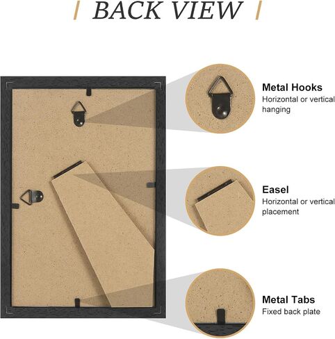 ATOBART 8x10 OAK إطار صور من الخشب الطبيعي، 2 حزمة إطارات صور من الزجاج الحقيقي معرض للتعليق على الحائط الأمامي للجدار وعرض الطاولة، مجموعة من 2 in Kuwait