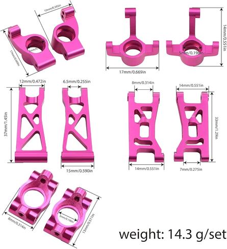 مفاصل توجيه معدنية C محاور أذرع تعليق CVD عمود لسيارة 1/24 Losi Micro b Rc 2WD ترقيات لوحة هيكل العربة (مجموعة 1 وردي) in Kuwait