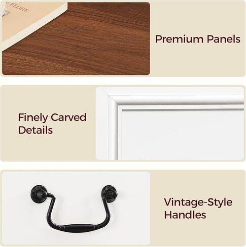 2 Drawer File Cabinet, Rolling File Cabinet for Home Office, Wooden Under Desk Storage, Printer Stand with Drawers, for A4/Letter-Size Files, White and Walnut FCBA3801 in Saudi Arabia