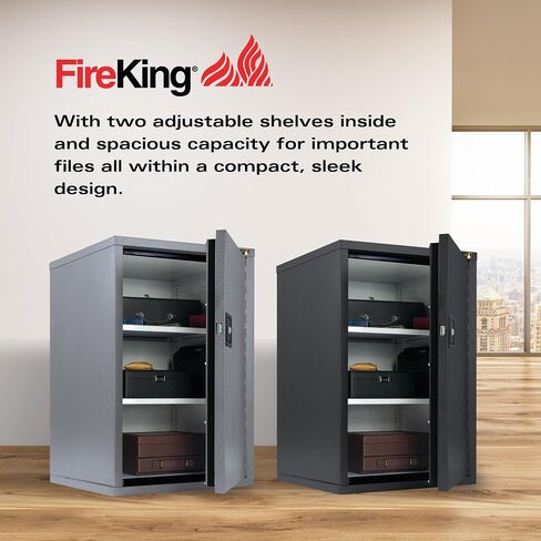 خزانة تخزين آمنة ضد الحرائق من FireKing FireShield مع قفل مفتاح، آمنة للاستخدام المنزلي ومقاومة للحريق لمدة ساعة واحدة، وخزائن تخزين منزلية، مصنوعة في الولايات المتحدة الأمريكية، رق in Kuwait