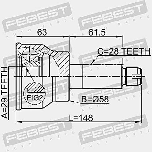 Outer Cv Joint 29X58X28 Febest 0710-037 Oem 44102-80J10 in Saudi Arabia