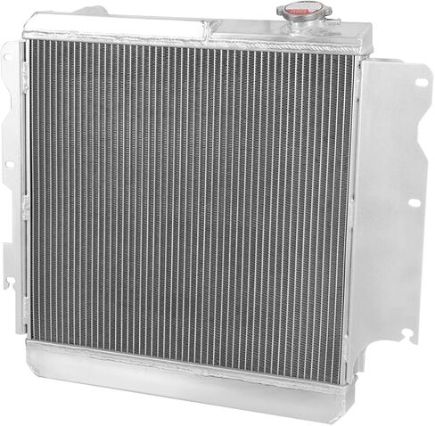 Auto Dynasty Aluminum Radiator Fan Shroud Assembly Compatible with 1987-2006 Jeep Wrangler YJ/TJ 2.4L-4.2L, 3-Row Aluminum Radiator + 12V Fan Shroud in Saudi Arabia