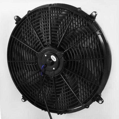 Auto Dynasty Aluminum Radiator Fan Shroud Assembly Compatible with 1987-2006 Jeep Wrangler YJ/TJ 2.4L-4.2L, 3-Row Aluminum Radiator + 12V Fan Shroud in Saudi Arabia