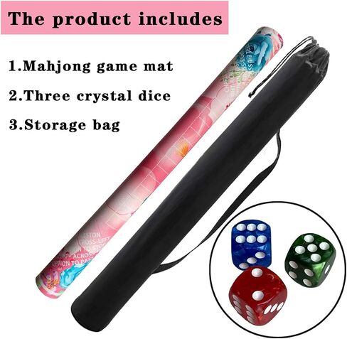 Pittera Mahjong mat for Table with Drawstring Bag/31.5Inch/American Mahjong Table Cloth with Rules mats， Noise Reduction Anti-Slip for Game/Poker/Board Games/Card Games/Dominoes (Green) in Saudi Arabia