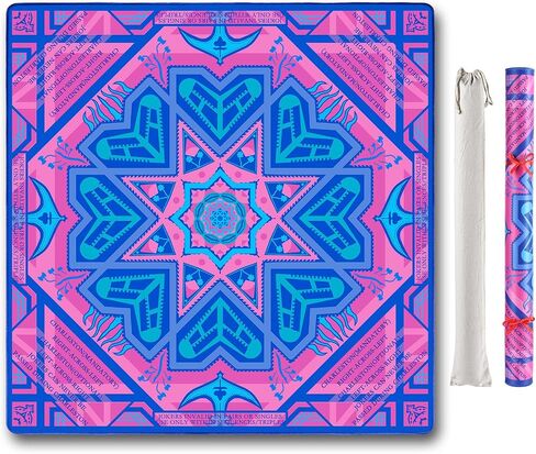 Neoprene Mahjong Mat with Rules (33" x 33"), No Creases American Mahjong Mat, Anti-Slip & Noise Reduction Mahjong Learning Mat, Mahjong Mats Gifts (Pink and Blue) in Saudi Arabia
