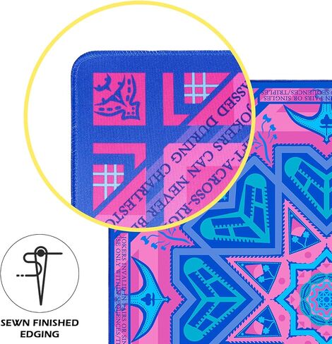 Neoprene Mahjong Mat with Rules (33" x 33"), No Creases American Mahjong Mat, Anti-Slip & Noise Reduction Mahjong Learning Mat, Mahjong Mats Gifts (Pink and Blue) in Saudi Arabia