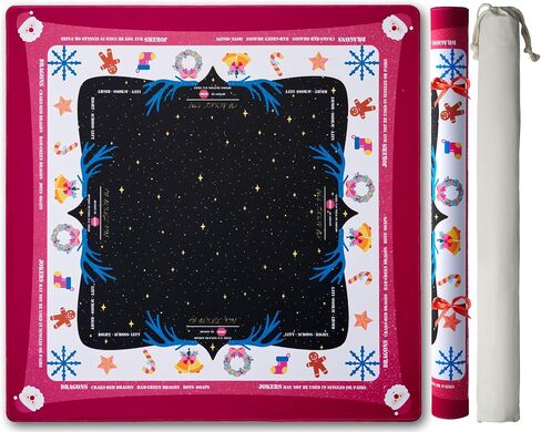 Neoprene Mahjong Mat with Rules (33" x 33"), No Creases American Mahjong Mat, Anti-Slip & Noise Reduction Mahjong Learning Mat, Mahjong Mats Gifts (Pink and Blue) in Saudi Arabia