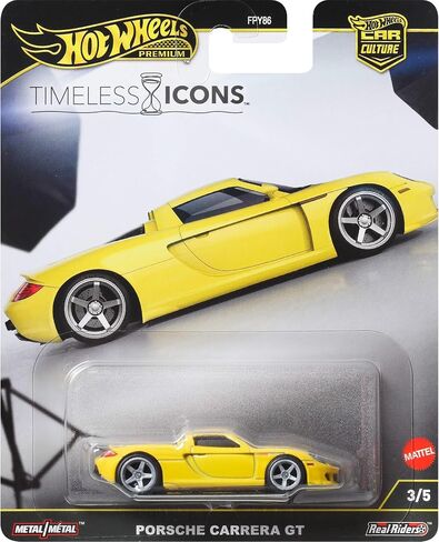 Hot Wheels Premium Car Culture Collectible Toy Car, 1:64 Scale Die-Cast Porsche Carrera GT, Timeless Icons Vehicle with Real Riders Tires in Saudi Arabia