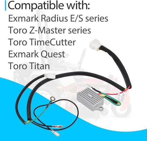 Voltage Regulator with Harness Replaces 136-7879 Compatible with Exmark Quest Radius E/S Series and Toro TimeCutter/Titan/Z-Master in Saudi Arabia