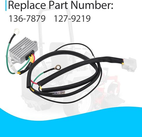 Voltage Regulator with Harness Replaces 136-7879 Compatible with Exmark Quest Radius E/S Series and Toro TimeCutter/Titan/Z-Master in Saudi Arabia