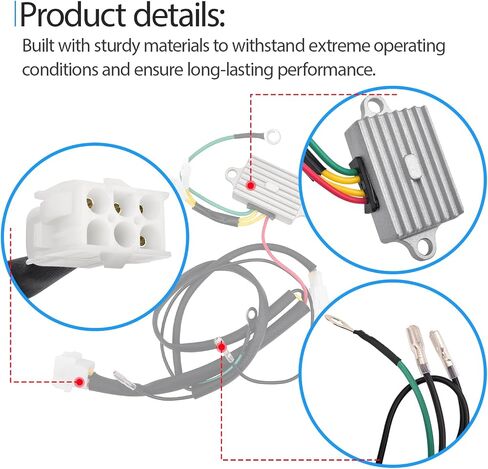 Voltage Regulator with Harness Replaces 136-7879 Compatible with Exmark Quest Radius E/S Series and Toro TimeCutter/Titan/Z-Master in Saudi Arabia