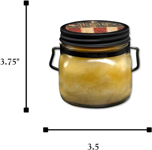 شموع ماكول | كمثرى متبلة | شمعة معطرة بفتيلين 16 أونصة | الولايات المتحدة الأمريكية-سكب | جرة ميسون عتيقة بمقبض للحمل | عطر الكمثرى العصير والقرفة والفواكه in Kuwait
