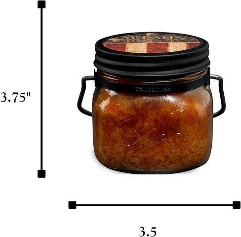 شموع ماكول | كمثرى متبلة | شمعة معطرة بفتيلين 16 أونصة | الولايات المتحدة الأمريكية-سكب | جرة ميسون عتيقة بمقبض للحمل | عطر الكمثرى العصير والقرفة والفواكه in Kuwait