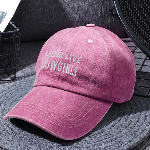 Pishovi Biker Hair Don't Care Distressed Washed Blue Baseball Cap, Vintage Adjustable Cotton Cap, Retirement Gift for Women, Biker Cap for Mom BFFF, Birthday for Motorcycle Enthusiast in Kuwait