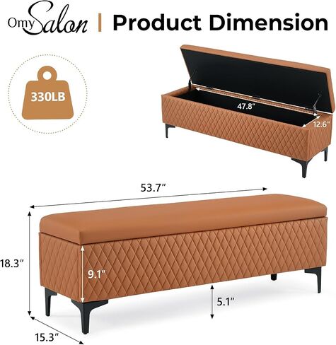 OmySalon Waiting Room Bench with Storage, Faux Leather Office Guest Chair Lobby Seating, Reception Furniture for Small Salon Barbershop Conference Business in Saudi Arabia