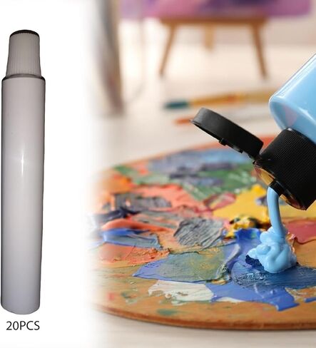 Empty Aluminum Paint Tubes,Packing Sample Bottles Toothpaste Storage for Other Kinds of Paints Acrylic Oil Trip, 20Pcs 10ml in Saudi Arabia