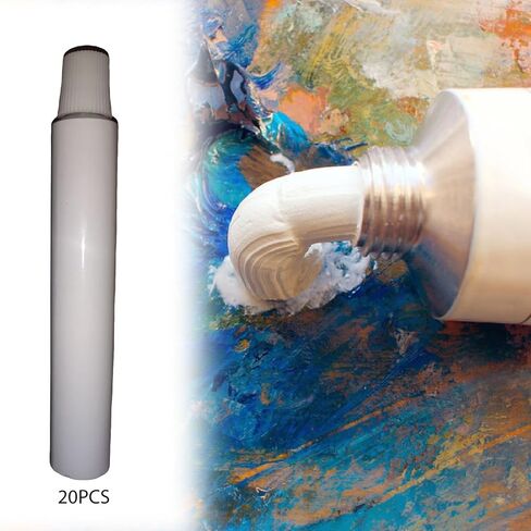 Empty Aluminum Paint Tubes,Packing Sample Bottles Toothpaste Storage for Other Kinds of Paints Acrylic Oil Trip, 20Pcs 10ml in Saudi Arabia