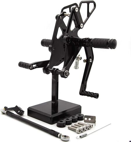 CNC MT07 13-20 Motorcycle Adjustable Rearsets Foot Pegs Rear Set Footpeg Brake Shift Pedal Compatible with MT-07 MT07 FZ-07 FZ07 2013 2014 2015 2016 2017 2018 2019 2020/ XSR700 2015-2018 Black in Saudi Arabia
