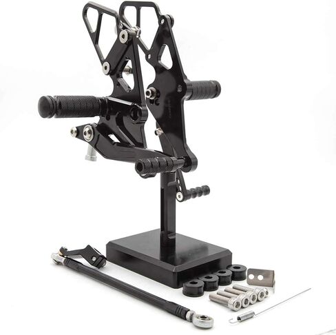 CNC MT07 13-20 Motorcycle Adjustable Rearsets Foot Pegs Rear Set Footpeg Brake Shift Pedal Compatible with MT-07 MT07 FZ-07 FZ07 2013 2014 2015 2016 2017 2018 2019 2020/ XSR700 2015-2018 Black in Saudi Arabia