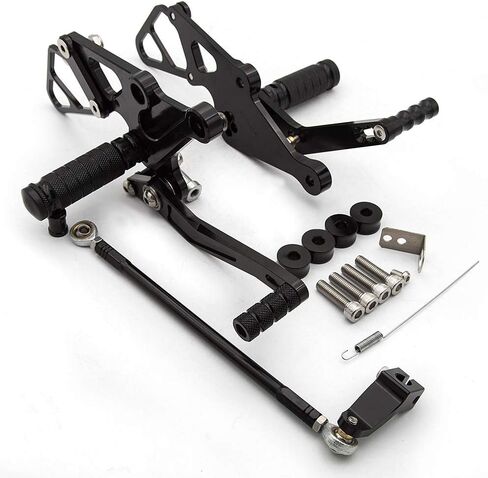 CNC MT07 13-20 Motorcycle Adjustable Rearsets Foot Pegs Rear Set Footpeg Brake Shift Pedal Compatible with MT-07 MT07 FZ-07 FZ07 2013 2014 2015 2016 2017 2018 2019 2020/ XSR700 2015-2018 Black in Saudi Arabia