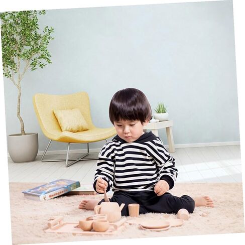 SUPVOX Smooth Wooden Plate for Kindergarten Preschool Educational Kitchen Play Safe Edges Sturdy Beech Wood Cooking Accessory in Saudi Arabia