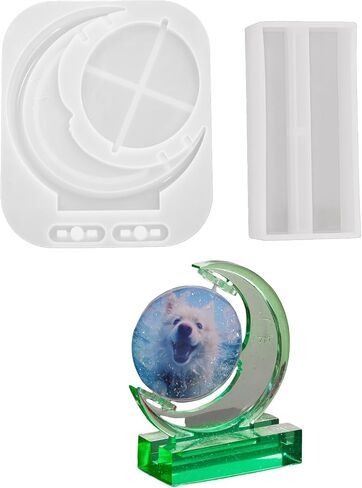 Fashionable Rotatable Sun and Moons Photo Frame Mold Sturdy Silicone Picture Display Storage Rack for Home in Saudi Arabia