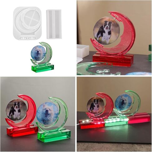 Fashionable Rotatable Sun and Moons Photo Frame Mold Sturdy Silicone Picture Display Storage Rack for Home in Saudi Arabia