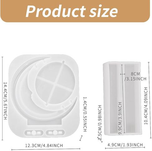 Fashionable Rotatable Sun and Moons Photo Frame Mold Sturdy Silicone Picture Display Storage Rack for Home in Saudi Arabia