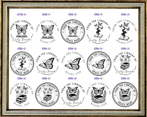 STAMPI Custom Book Embosser or Personalized Book Stamp – from The Library of Design | Swords, Cats, Dragon, Coffee & Floral Options | Gift for Book Lovers & Readers (Cat Set) in Saudi Arabia