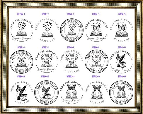 STAMPI Custom Book Embosser or Personalized Book Stamp – from The Library of Design | Swords, Cats, Dragon, Coffee & Floral Options | Gift for Book Lovers & Readers (Cat Set) in Saudi Arabia