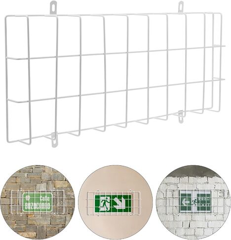 Exit Light Cage Protector Emergency Light Guard Wire Cover 40X17.5Cm No Screw Exit Sign Protective Cage for Gym and Commercial Emergency Lighting in Saudi Arabia