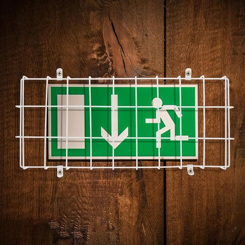 Exit Light Cage Protector Emergency Light Guard Wire Cover 40X17.5Cm No Screw Exit Sign Protective Cage for Gym and Commercial Emergency Lighting in Saudi Arabia