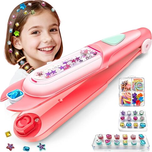 CLRDZN Hair Gem Stamper Kit,Hair Ties and Hair Clips Bling Hair Jewels for Girls Toys, Hair Styling Tool with Reusable Shining Diamonds, Birthday Gifts Toys for Girls Ages 3 4 5 6 8-12 in Saudi Arabia