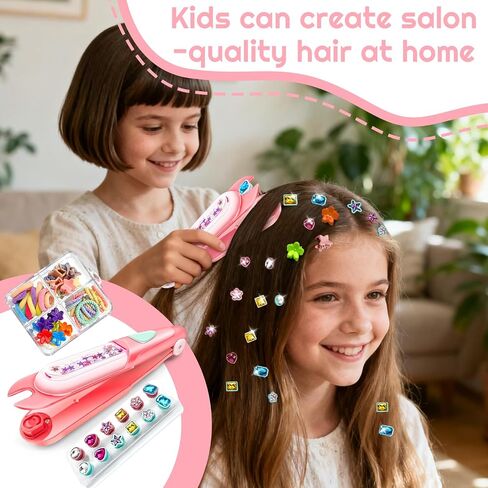CLRDZN Hair Gem Stamper Kit,Hair Ties and Hair Clips Bling Hair Jewels for Girls Toys, Hair Styling Tool with Reusable Shining Diamonds, Birthday Gifts Toys for Girls Ages 3 4 5 6 8-12 in Saudi Arabia