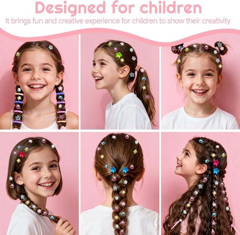 CLRDZN Hair Gem Stamper Kit,Hair Ties and Hair Clips Bling Hair Jewels for Girls Toys, Hair Styling Tool with Reusable Shining Diamonds, Birthday Gifts Toys for Girls Ages 3 4 5 6 8-12 in Saudi Arabia