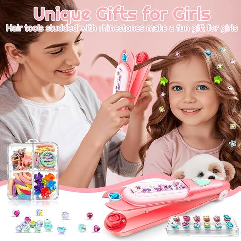 CLRDZN Hair Gem Stamper Kit,Hair Ties and Hair Clips Bling Hair Jewels for Girls Toys, Hair Styling Tool with Reusable Shining Diamonds, Birthday Gifts Toys for Girls Ages 3 4 5 6 8-12 in Saudi Arabia