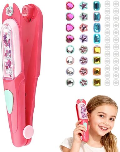 Hair Gem Stamper Toy for Girls, Bling Hair Jewels Styling Tool with Reusable Shining Diamonds, Sparkling Hair Bedazzler Toy & Parent-Child Interactive Kit (1) in Saudi Arabia