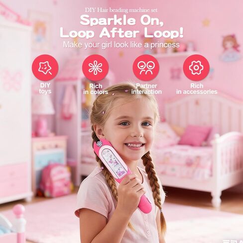 Hair Gem Stamper Toy for Girls, Bling Hair Jewels Styling Tool with Reusable Shining Diamonds, Sparkling Hair Bedazzler Toy & Parent-Child Interactive Kit (1) in Saudi Arabia
