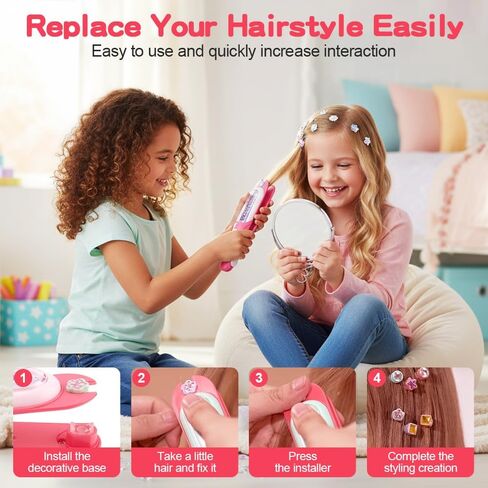 Hair Gem Stamper Toy for Girls, Bling Hair Jewels Styling Tool with Reusable Shining Diamonds, Sparkling Hair Bedazzler Toy & Parent-Child Interactive Kit (1) in Saudi Arabia