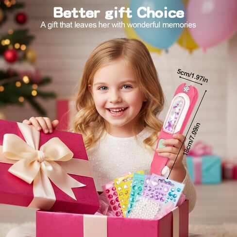 Hair Gem Stamper Toy for Girls, Bling Hair Jewels Styling Tool with Reusable Shining Diamonds, Sparkling Hair Bedazzler Toy & Parent-Child Interactive Kit (1) in Saudi Arabia
