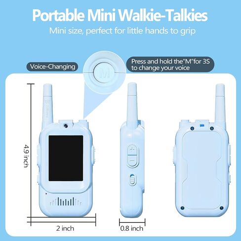 Video Walkie Talkies for Kids, Rechargeable Kids Walkies Talkies 2 Pack, Indoor Outdoor Toys for Game Party Camping, Christmas Birthday for Aged 3 4 5 6 7 8 9 Girls Boys,Blue&Pink in Saudi Arabia