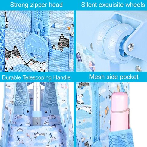 UFNDC 3PCS Rolling Backpack for Girls, Women Purple Galaxy Backpacks with Wheels，Water-Resistant Travel Roller Wheeled Bookbag in Kuwait